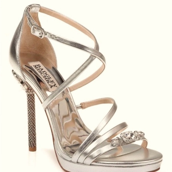 Badgley Mischka Shoes - Badgley Mischka Sheri Platform Sandal Crystal Heels Size 8